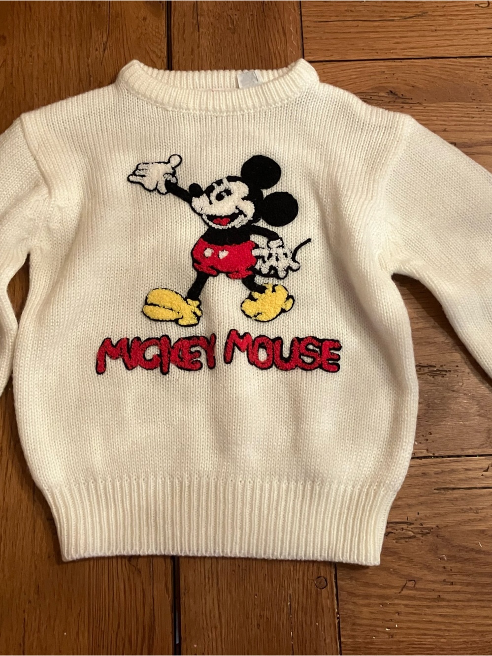 Kids Vintage 1980s Mickey Mouse Acrylic Sweater